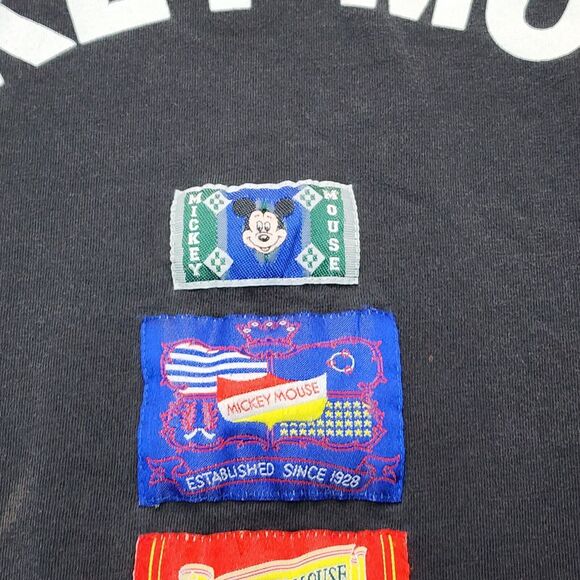 VTG Mickey Mouse Men's Multi Color Block Short Sleeve Hooded Shirt Size L / XL - Picture 3 of 15